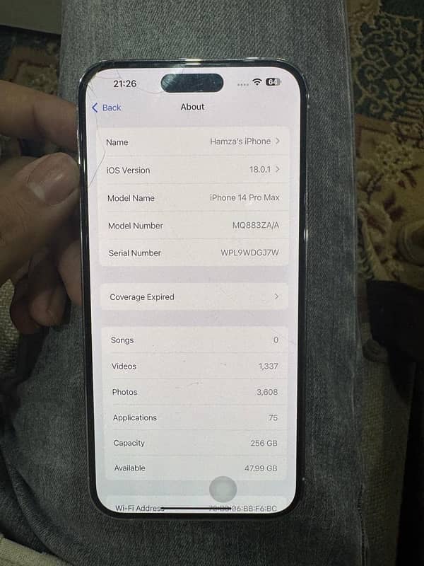 Iphone 14 pro max 256gb pta 0