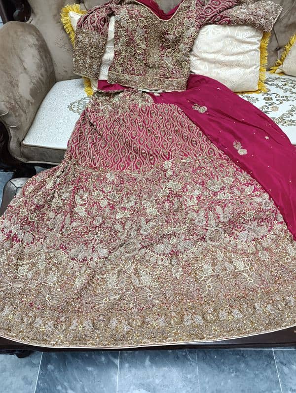 Bridal Lehenga Dress / Heavy Embroidery / Wedding Barat Red Lehnga 14