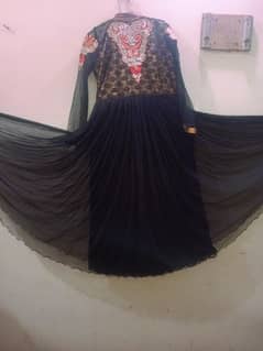 Black net Maxi with organza blows