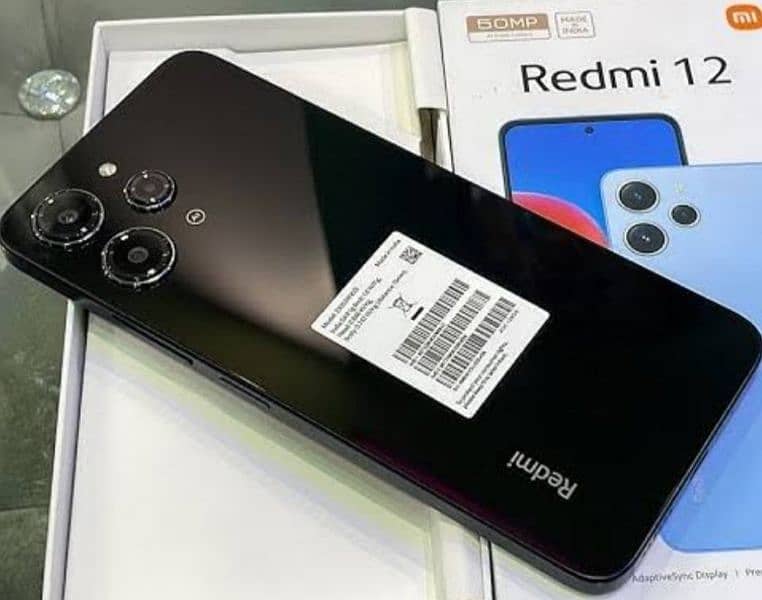 redmi12 10/10 just box open jet black colour. 0