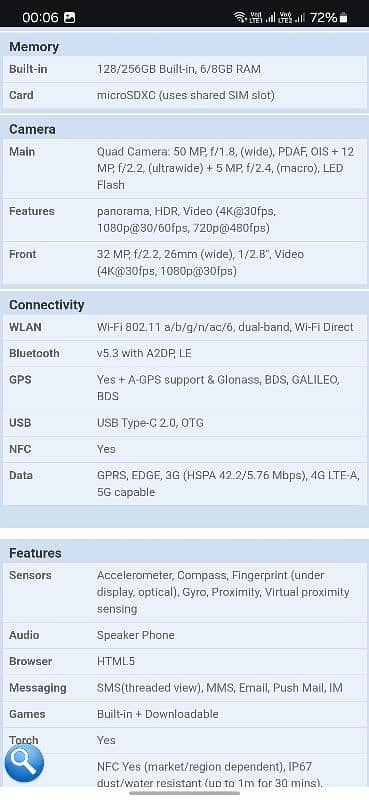 Samsung A-54 5G PTA approved 9