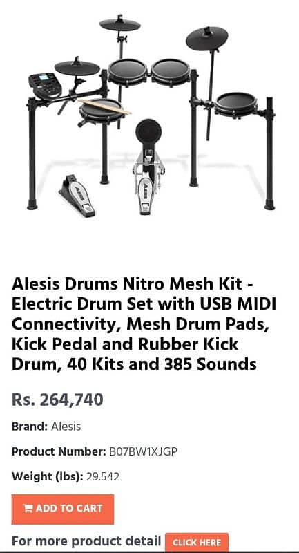 Alesis Nitro Mesh Drum Kit Complete with BOX 10/10 10