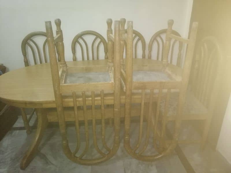 6 chair size dinning table along with 8 chairs 4