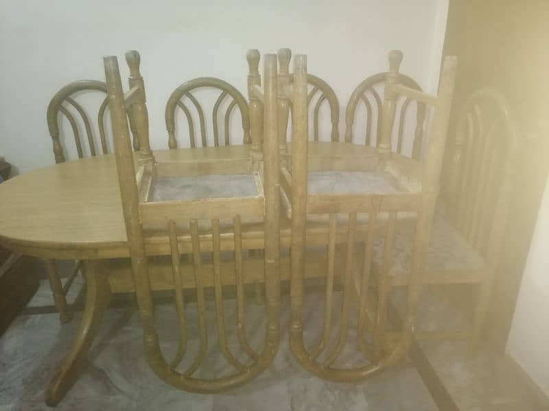 6 chair size dinning table along with 8 chairs 9