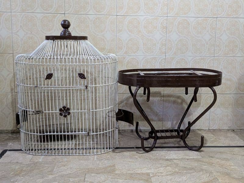 "Large Bird Cage with Stand - 4ft Tall, Great for Pets or Decor!" 0