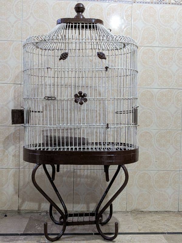 "Large Bird Cage with Stand - 4ft Tall, Great for Pets or Decor!" 1