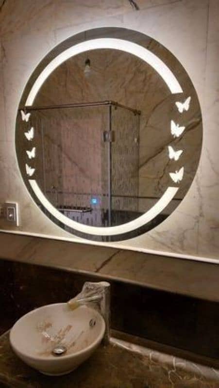 luxury butterfly design led light mirror 1