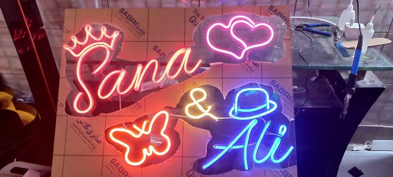 Neon Light|couple names|Office Dacuration|3D signe boards|Home decorat 8