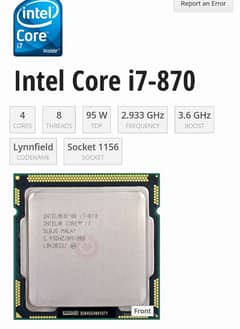 Cori i7  870 1gen