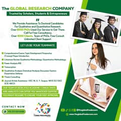 Global Research Consultancy thesis writing, Paper Publication ,MS PHD