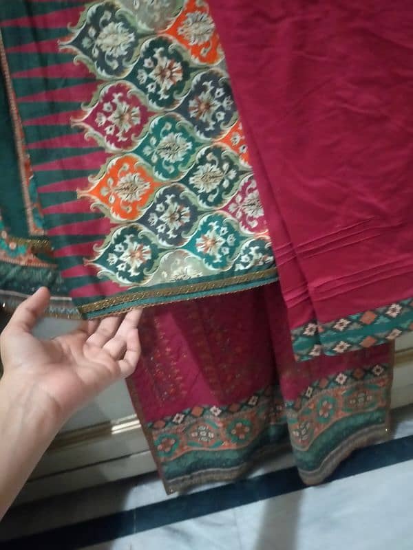 3 piece BS lawn embroidered stitched dress condition 10/10. 4