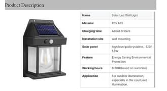 solar led wall lights