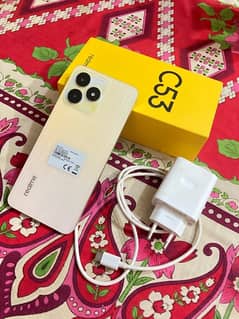 realme C53 6/128 10/10 condition new box pak with box and charger