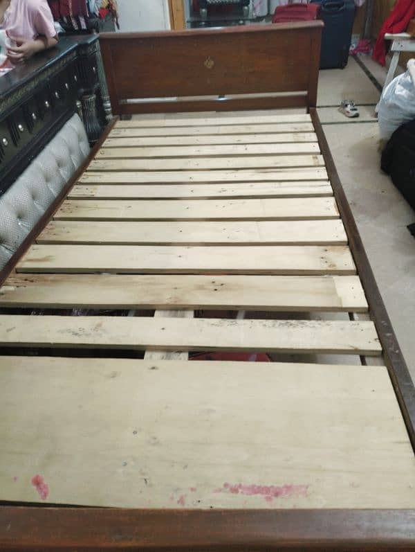 single wooden bed  with mattress 5