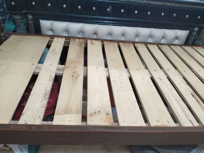 wooden bed with mattress 6