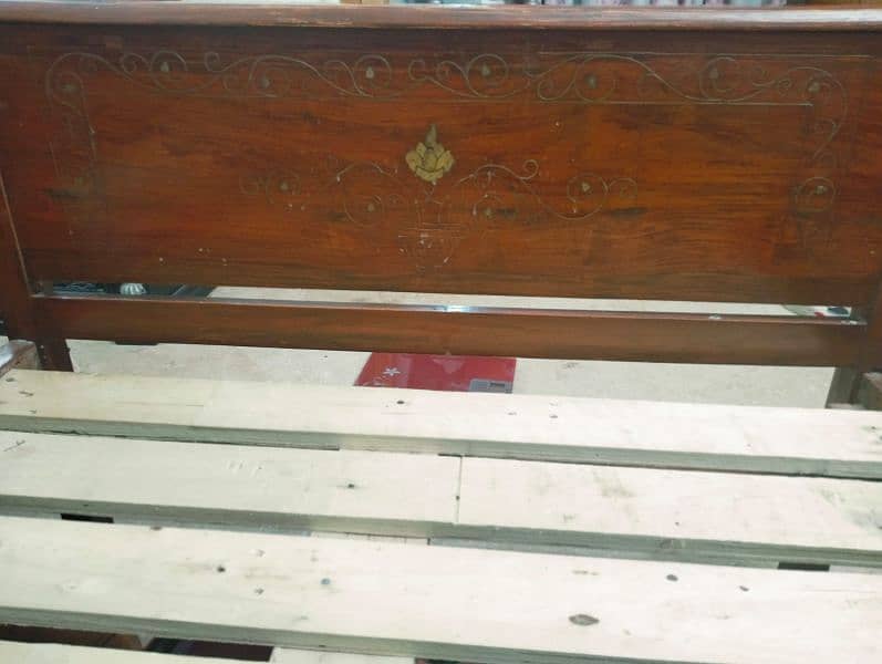 wooden bed with mattress 7