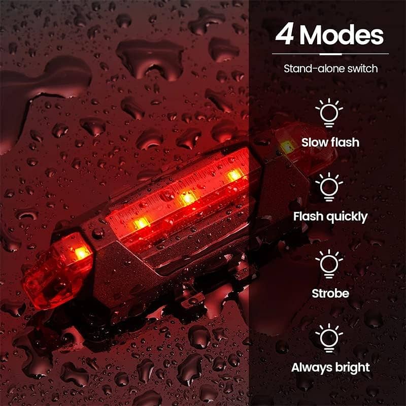 Rechargeable Bicycle Headlight Tail Light Set 5