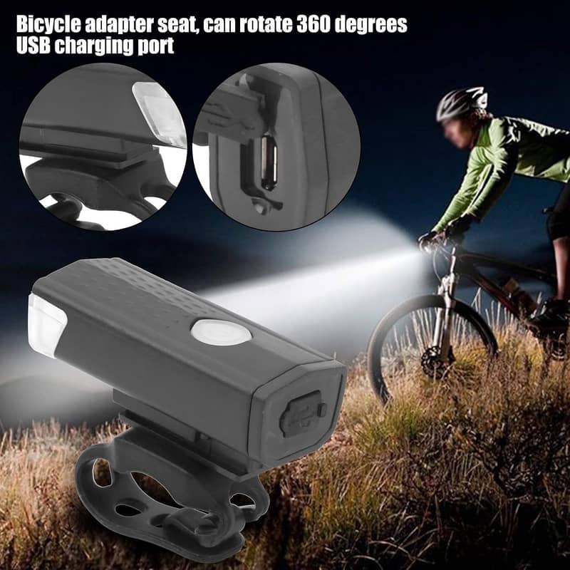 Rechargeable Bicycle Headlight Tail Light Set 9