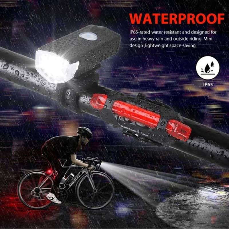 Rechargeable Bicycle Headlight Tail Light Set 11