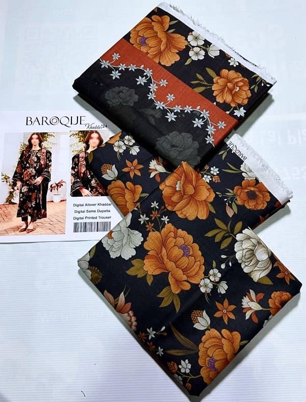 3pcs unstiched khaddar digital print 1