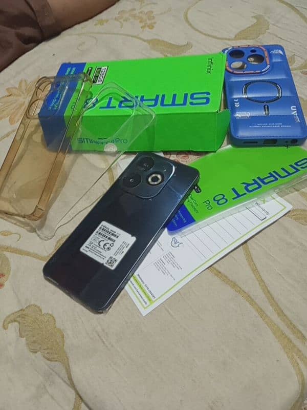 infinix smart 8 pro 03280686106 box charger  10 month warranty 9