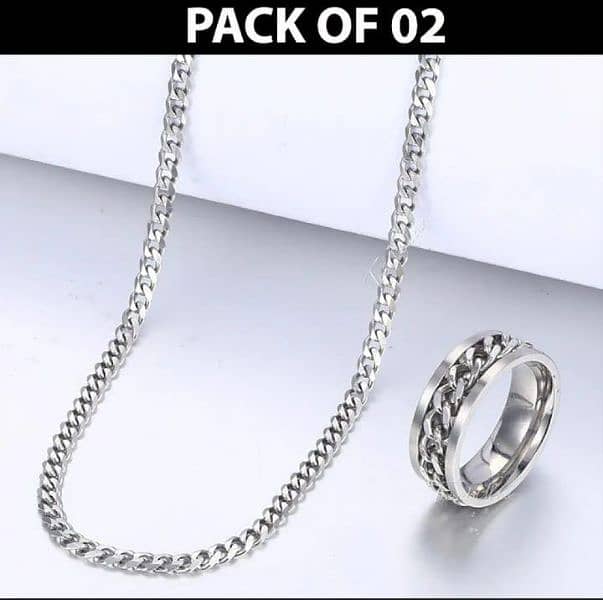 silver Chain and silver ring 0