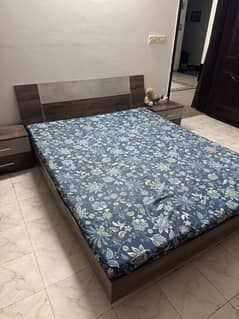 Interwood Queen sizs bed with two side tables/mattres