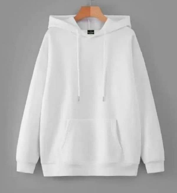 1 Piece Men's Fleece Plain Hoodie 0