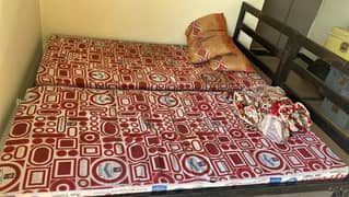 4 single iron bed with mattress & 1 double bed  with mattress for Sale