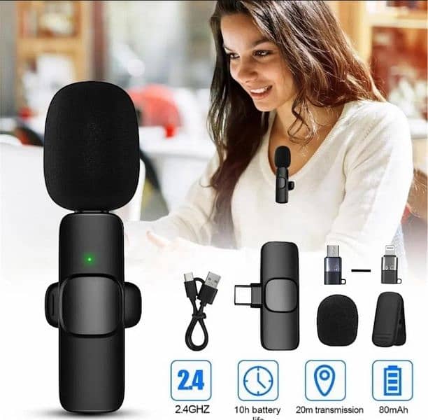 K8 3 in 1 wireless Noise reduction mini microphone HD voice good 4