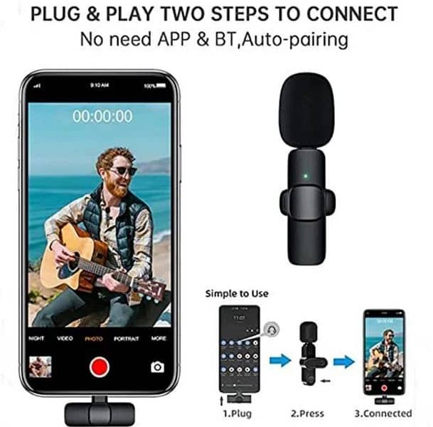 K8 3 in 1 wireless Noise reduction mini microphone HD voice good 6