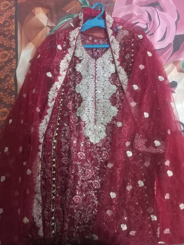 walima mehroon frok 4