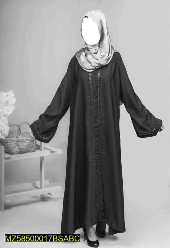 Pc Women's Stitched Niba plain Abaya 1