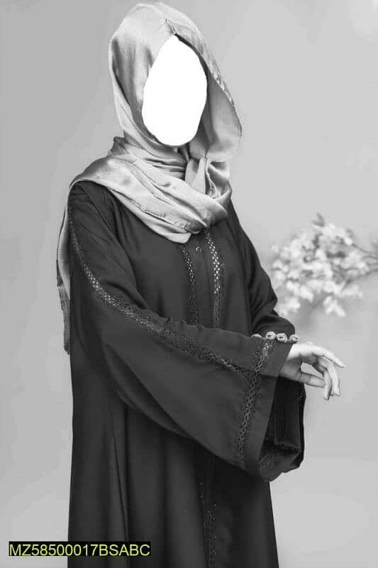 Pc Women's Stitched Niba plain Abaya 7