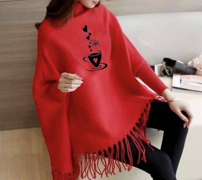 Women's Fleece Poncho Cape shawls 0