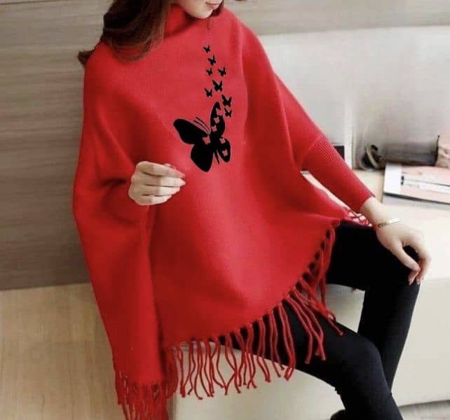 Women's Fleece Poncho Cape shawls 1