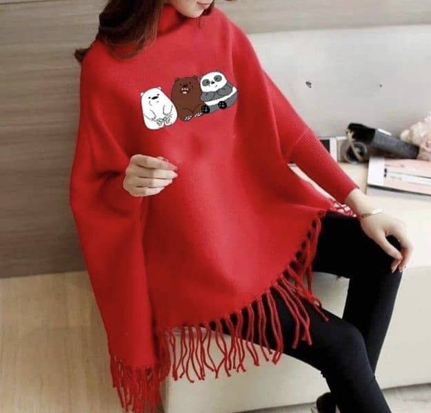 Women's Fleece Poncho Cape shawls 2