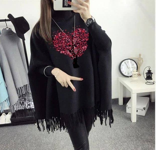 Women's Fleece Poncho Cape shawls 10