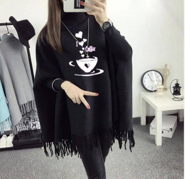 Women's Fleece Poncho Cape shawls 11