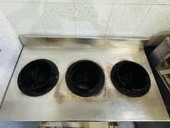 cooking range 3 barnel stainless steel body