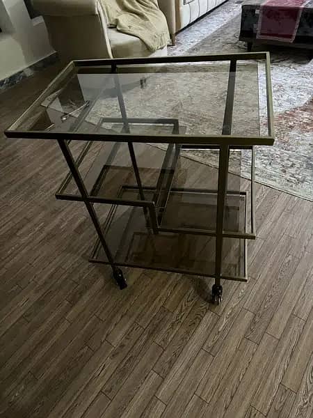 Branded Tea Trolley metallic three layered top quality 1