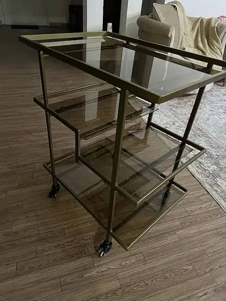 Branded Tea Trolley metallic three layered top quality 2