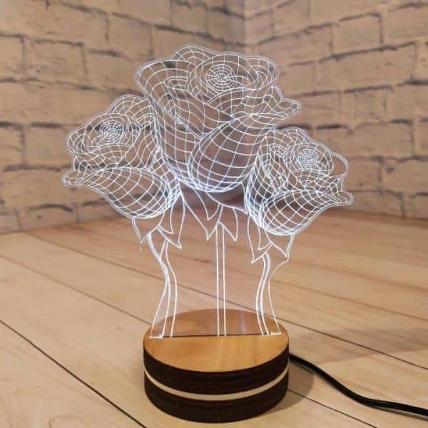 Rose 3D Illusions Lamp 1