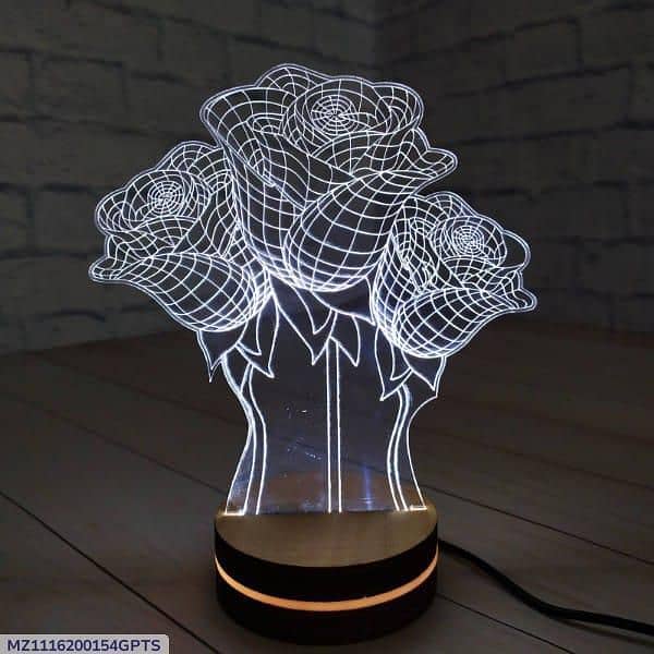 Rose 3D Illusions Lamp 3