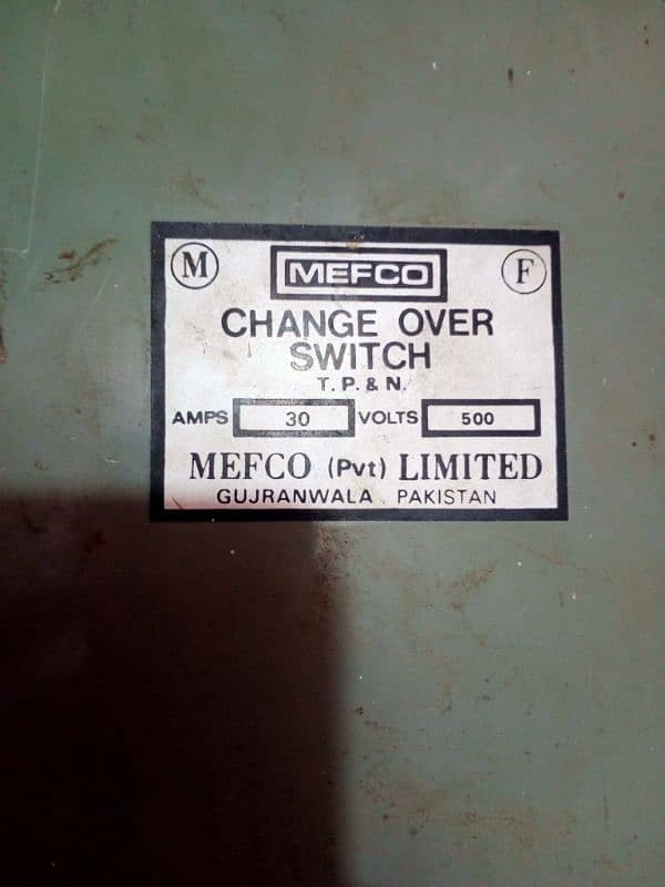 Three phase changeover 500 volt 0