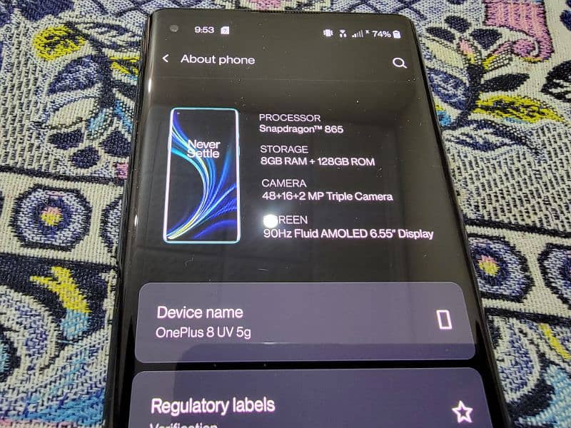 Oneplus 8 5G UW (PTA) - Excellent Condition - No Shade - No Dot 12