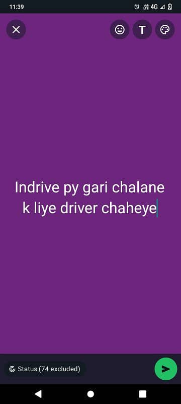 indrive py gari chalane k liye driver chaheye 0