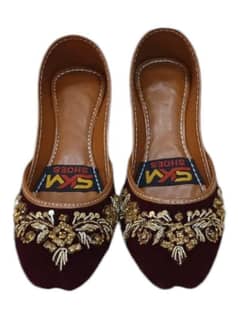 Women's PU Leather Embroidered Fancy Khussa