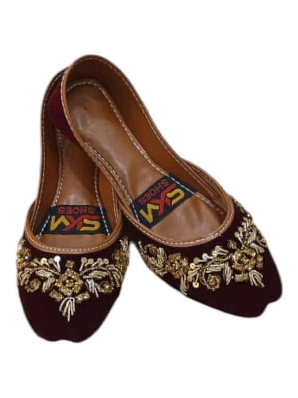 Women's PU Leather Embroidered Fancy Khussa 1