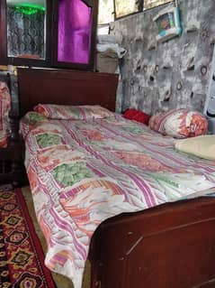 wooden single bed